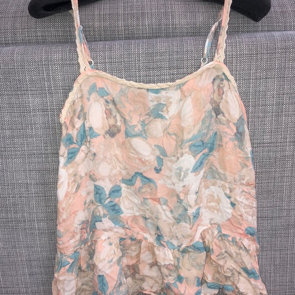 Forever 21 Tops - Forever 21- Light Pink & Blue Floral Tank Top